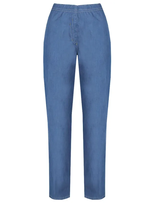Wille Schlupfjeans Blau mit Gummizug leichte Damenjeans