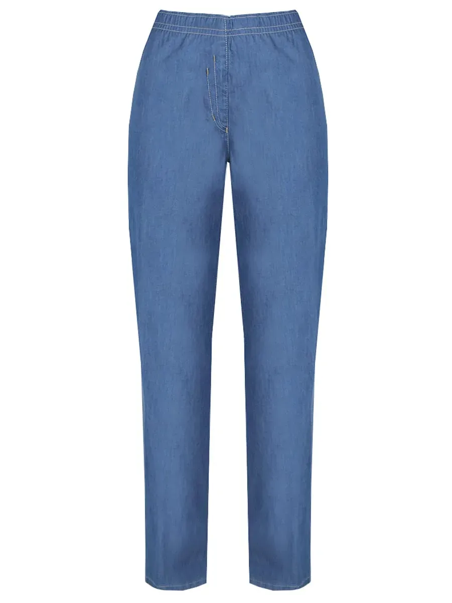 Wille Schlupfjeans Blau mit Gummizug leichte Damenjeans