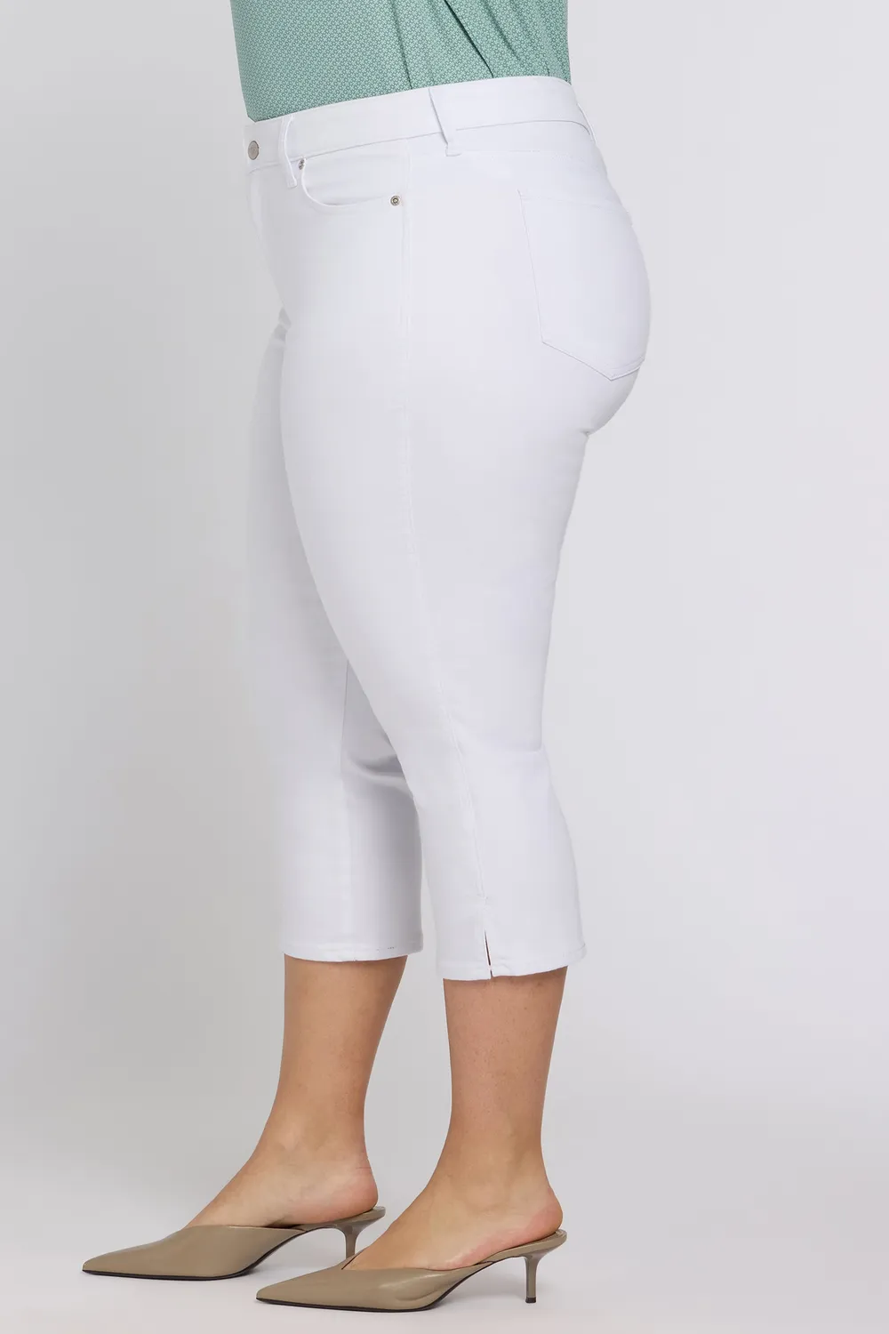 NYDJ Chloe Capri Plus Size Jeans Optic White Kühl-Denim