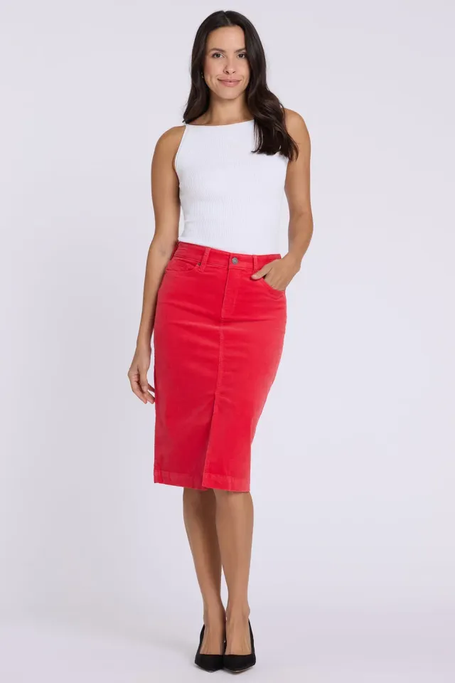 NYDJ 5 Pocket Midirock Camellia Cord