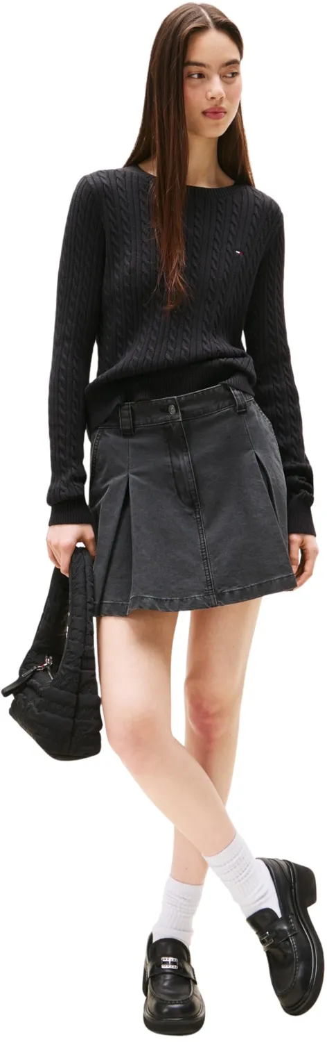 Tommy Jeans Cable Essential Pullover L Zopfstrick schwarz