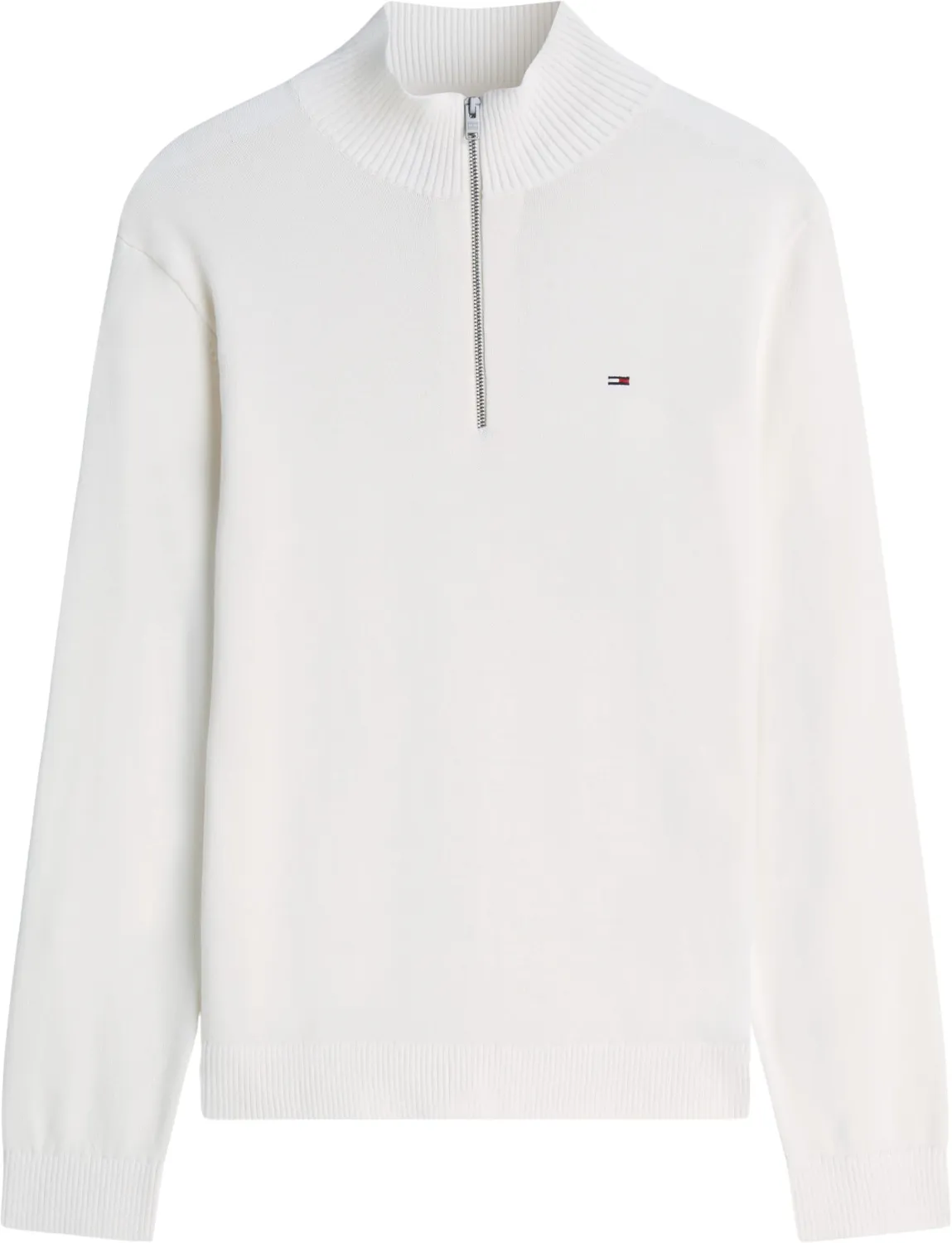 Tommy Jeans Zip-Pullover Light Troyer XS Off White Kragen