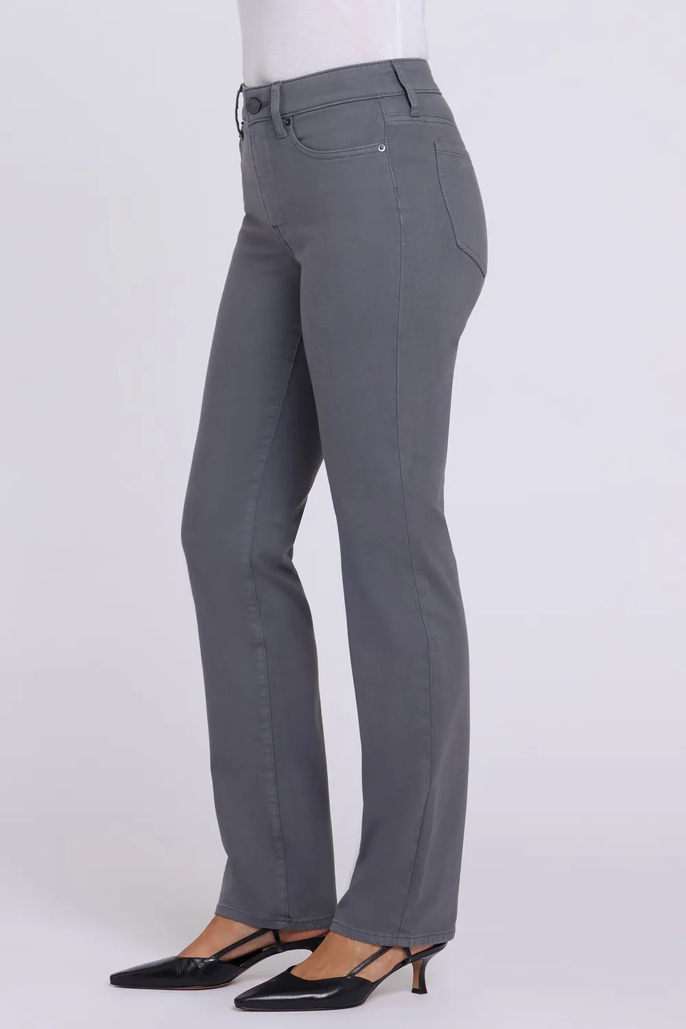 NYDJ Marilyn Straight Jeans Tall Vintage Charcoal Grau