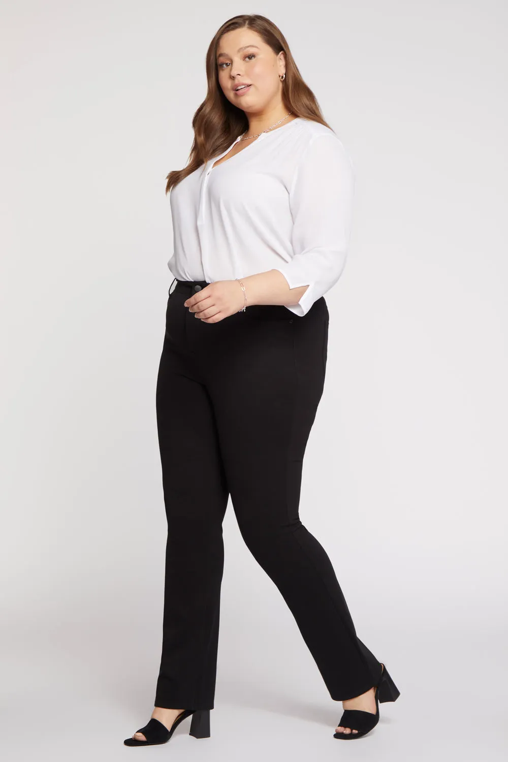 NYDJ Marilyn Straight Hose Schwarz Plus Size Ponte