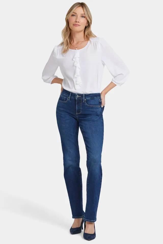 NYDJ Marilyn Straight Petite Jeans Jordan blau kurz