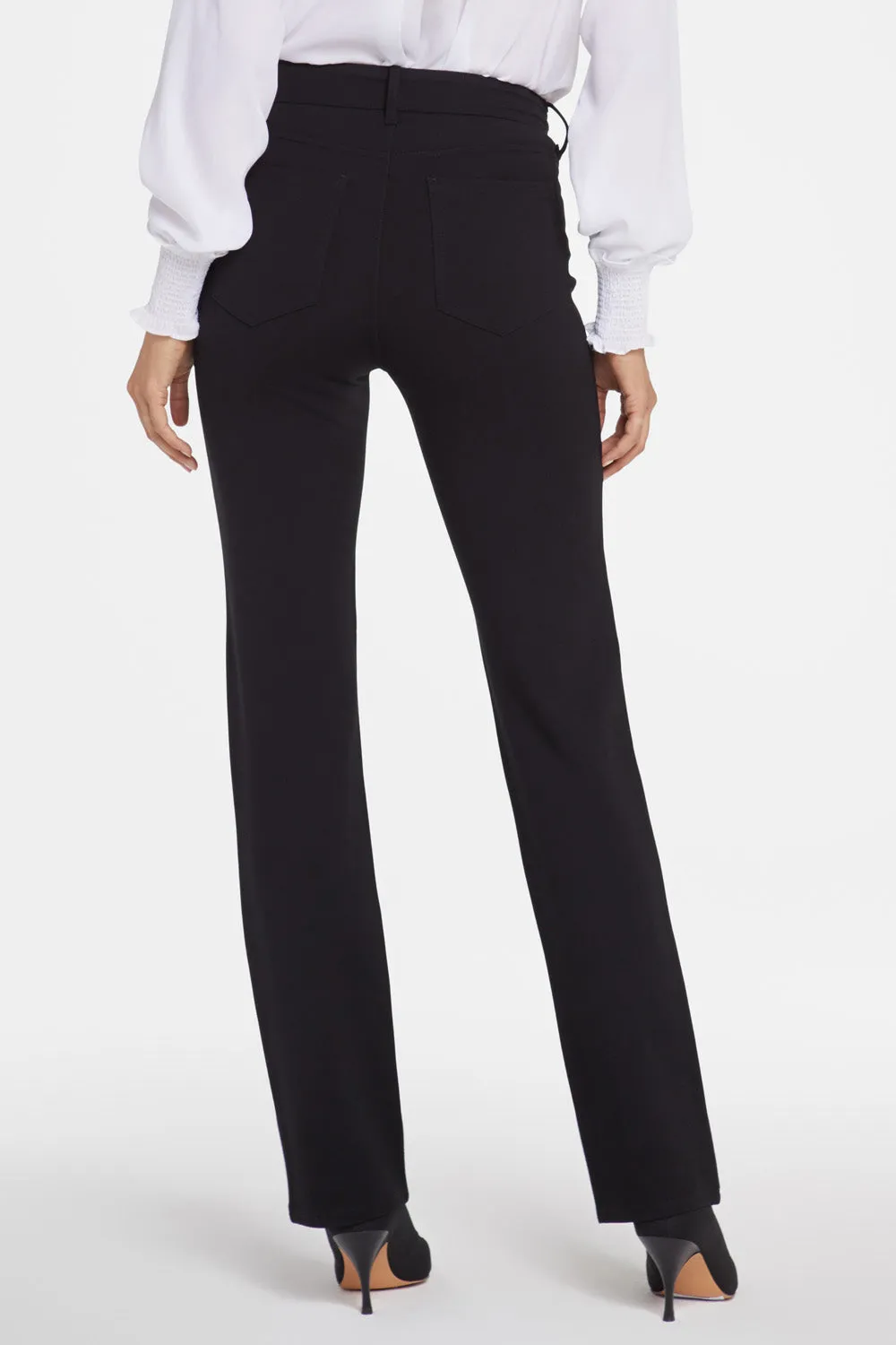 NYDJ Marilyn Straight Hose Petite Schwarz formend