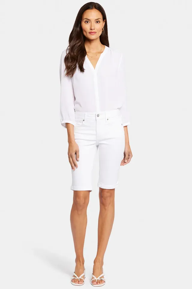 NYDJ Briella Twill Shorts Weiß Petite Stretch