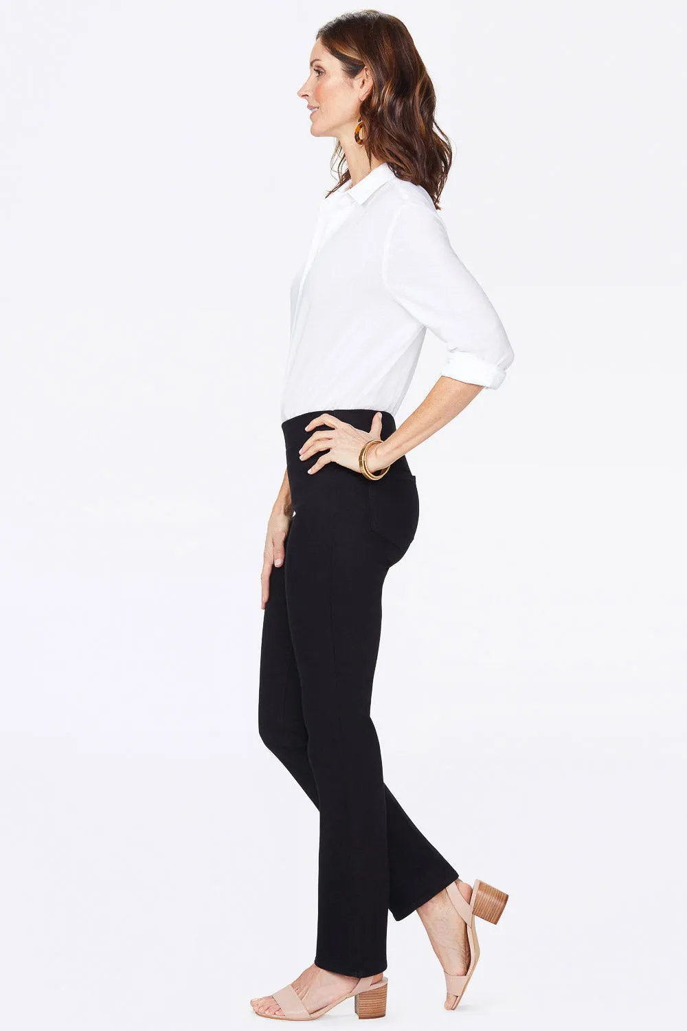 NYDJ Marilyn Straight Pull-On Jeans Schwarz