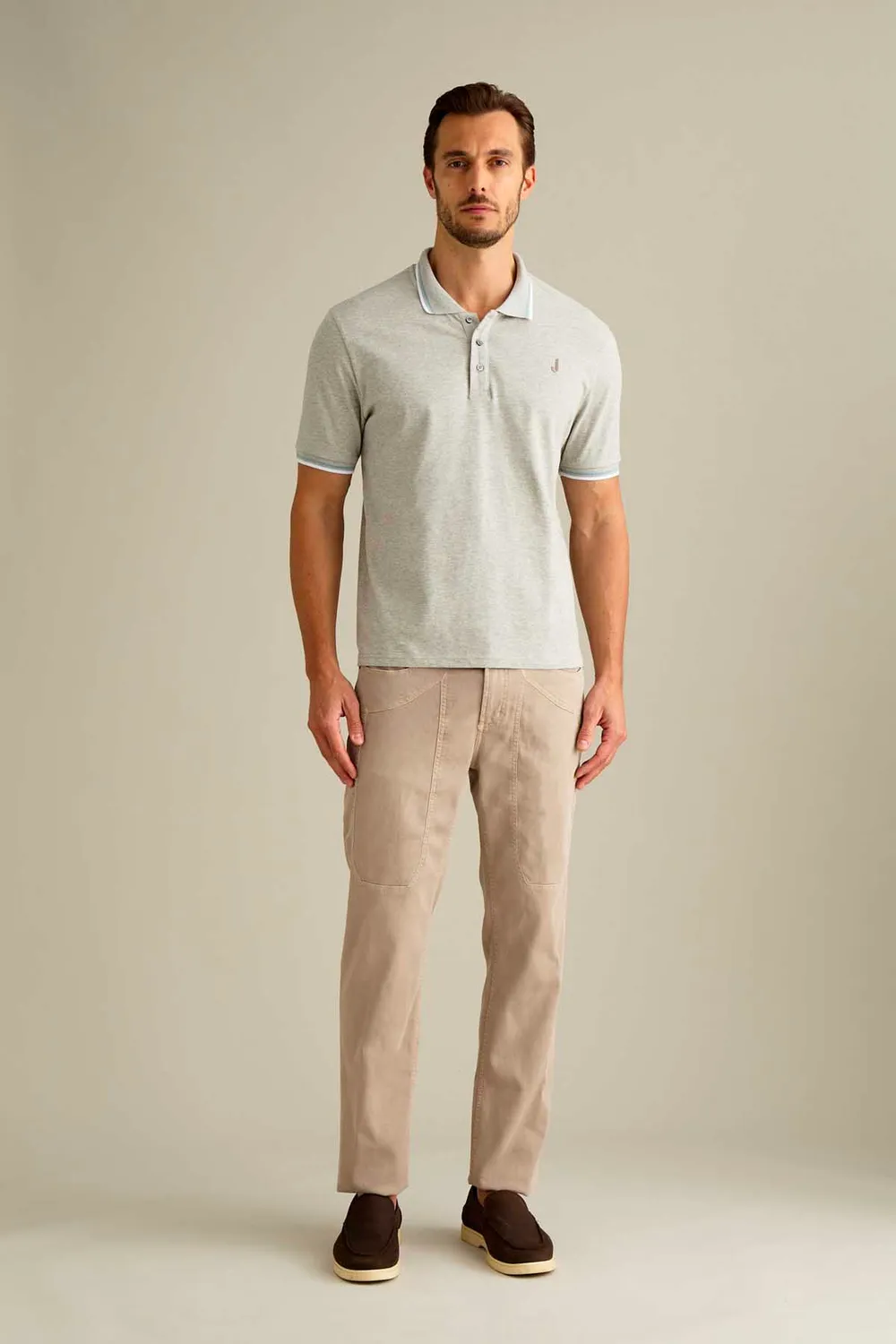 Jeckerson John Slim Fit Herrenhose beige Tencel atmungsaktiv
