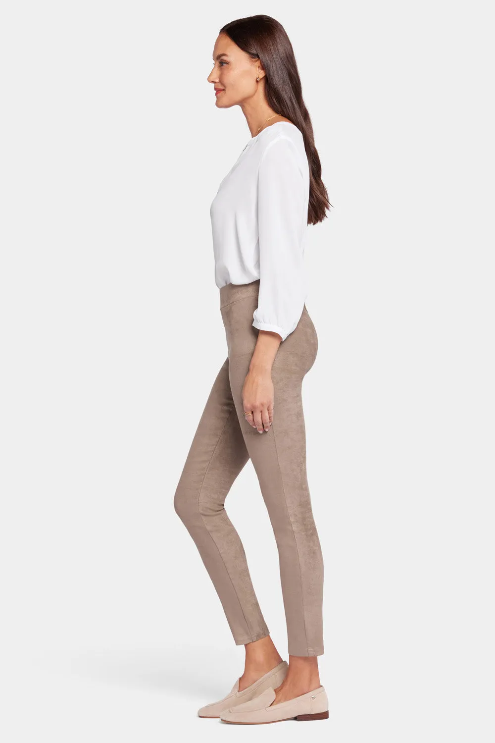 NYDJ Basic Legging Hose Saddlewood Wildleder-Optik