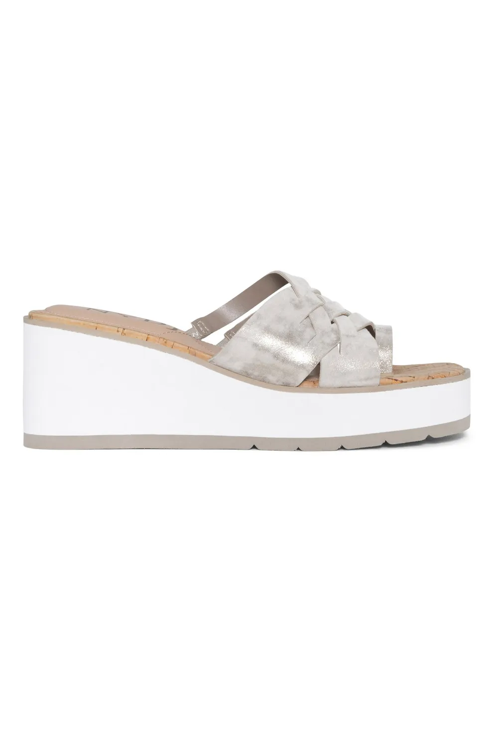 NYDJ Reesie Wedge Sandalen Pewter Metallic