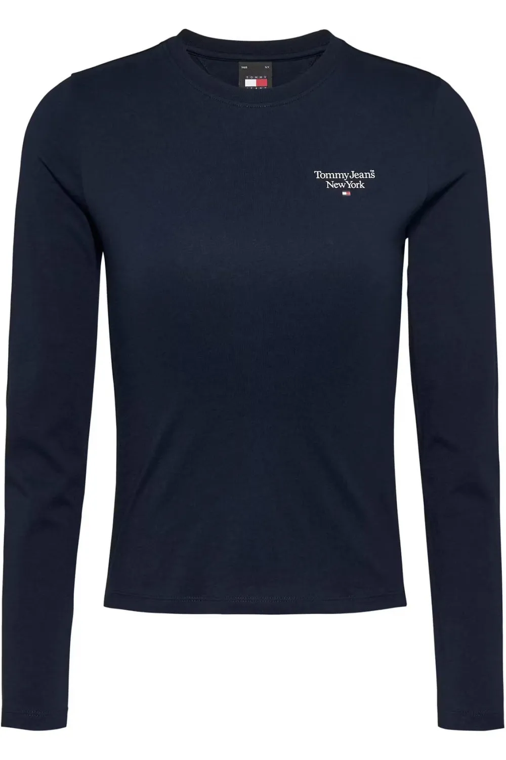 Tommy Jeans Slim Essential Logo Langarmshirt Baumwolle