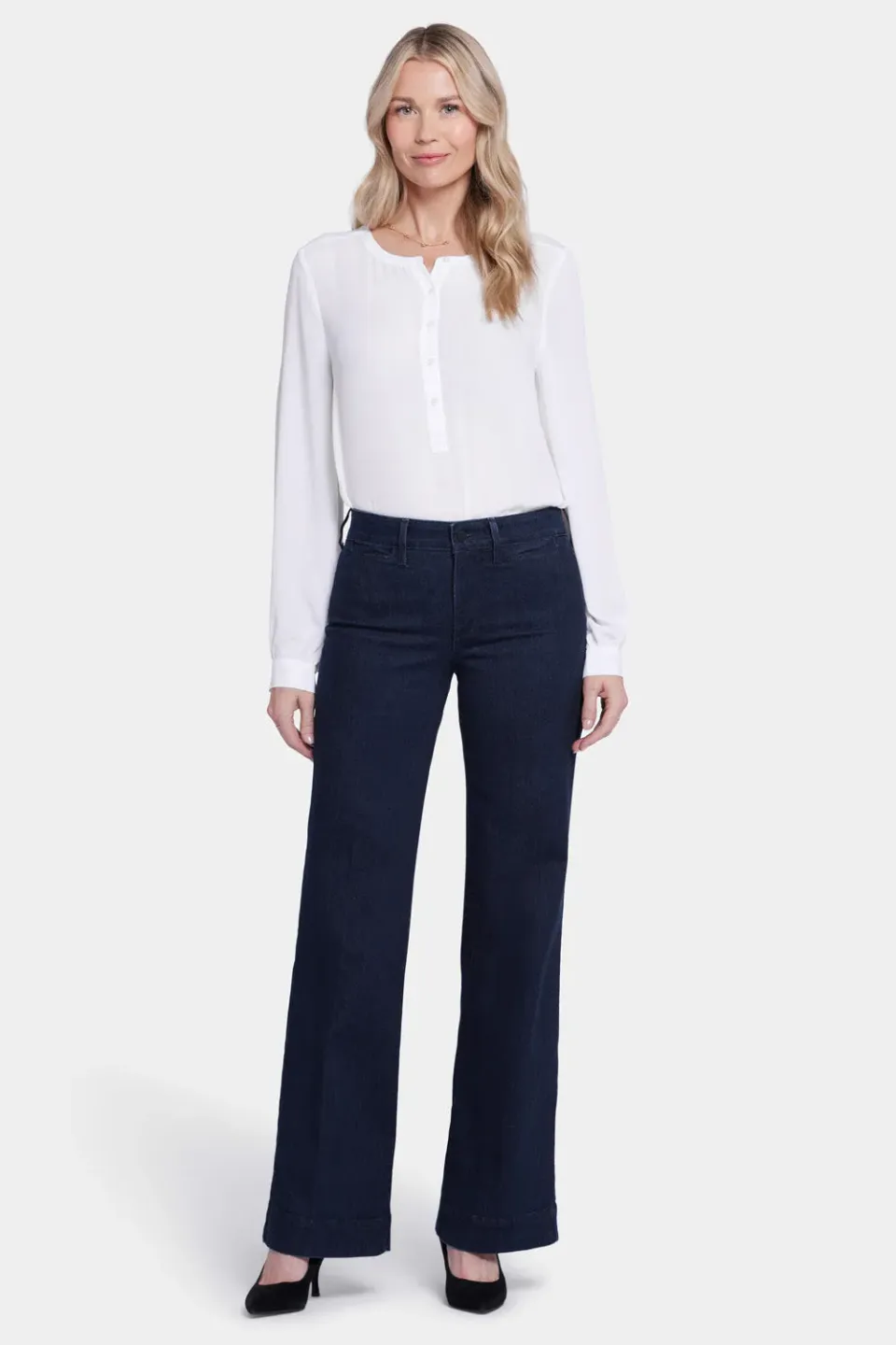 NYDJ Teresa Trouser Jeans Rinse Blau weites Bein