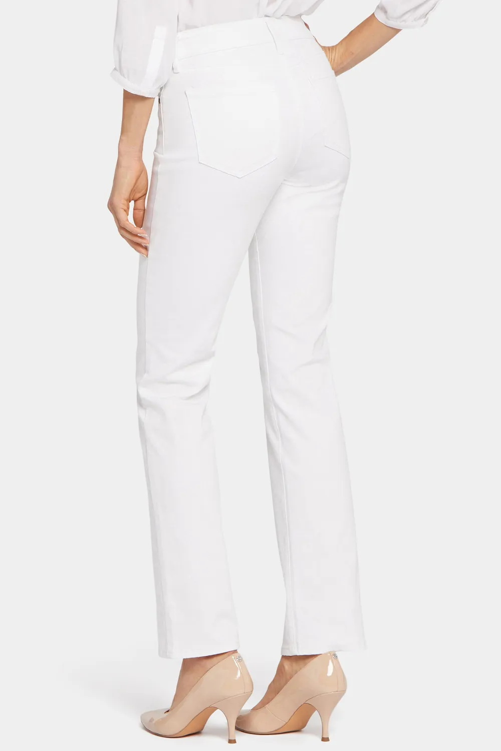 NYDJ Marilyn Straight Jeans Lang Optic White weiß