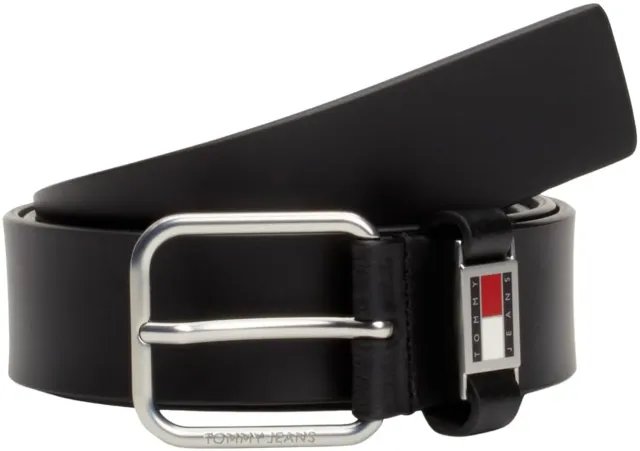 Tommy Jeans Scanton 3,5 cm Herren Gürtel Leder Schwarz