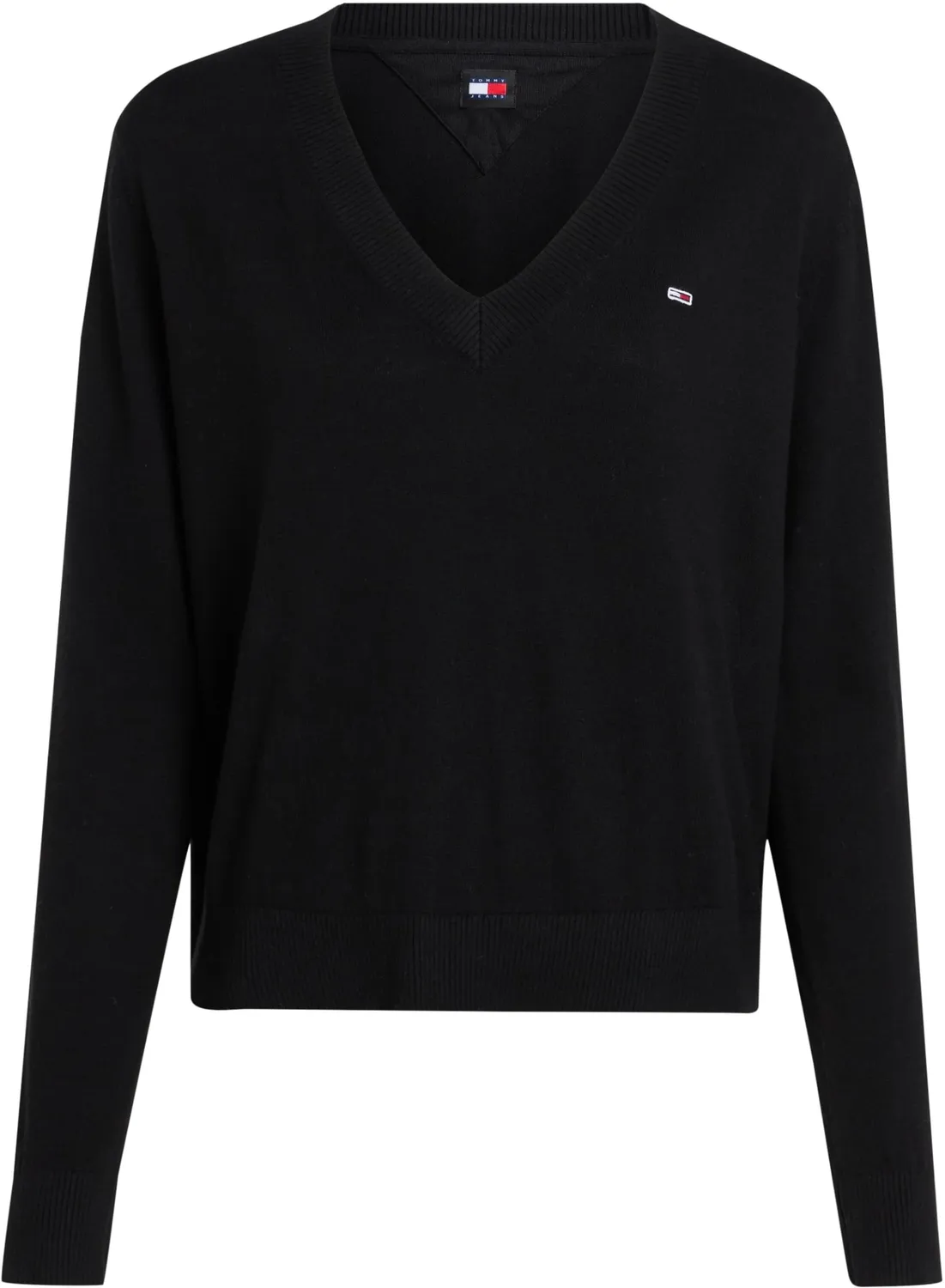 Tommy Jeans V-Ausschnitt Pullover XL Schwarz Strick