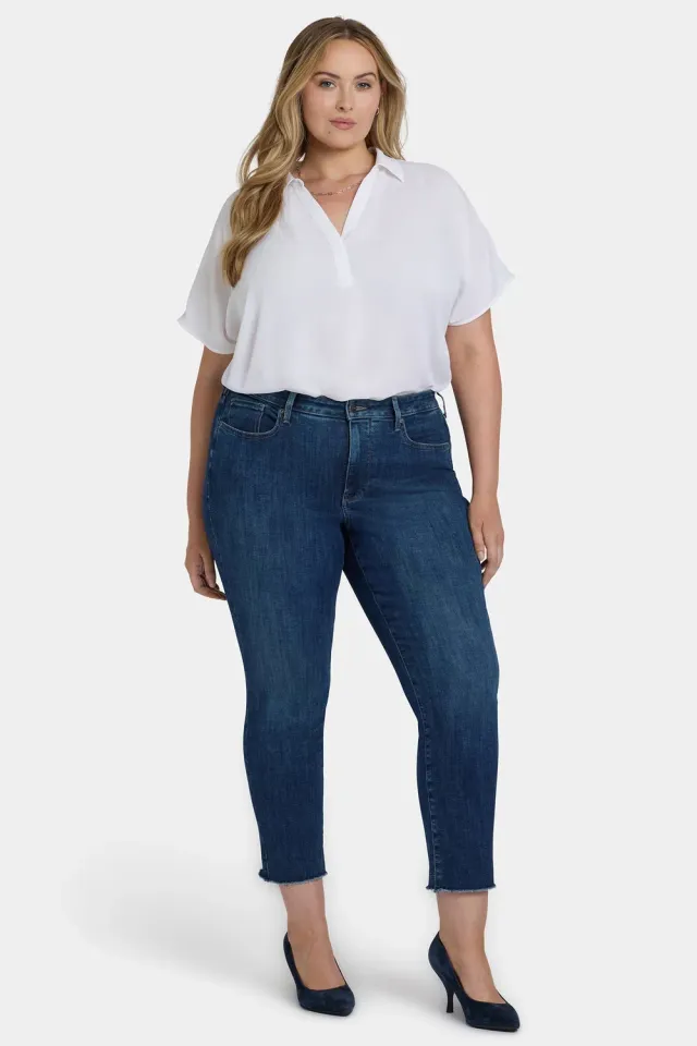 NYDJ Sheri Slim Ankle Jeans Louvre Sapphire Plus Fransen