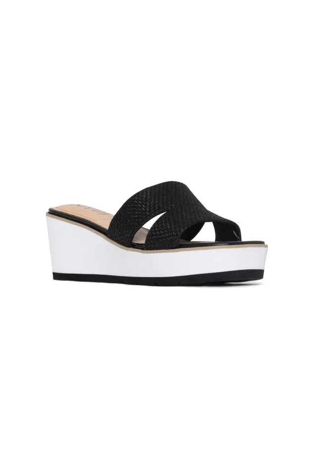 NYDJ Raizy Keilsandalen Schwarz Jute Slip-on