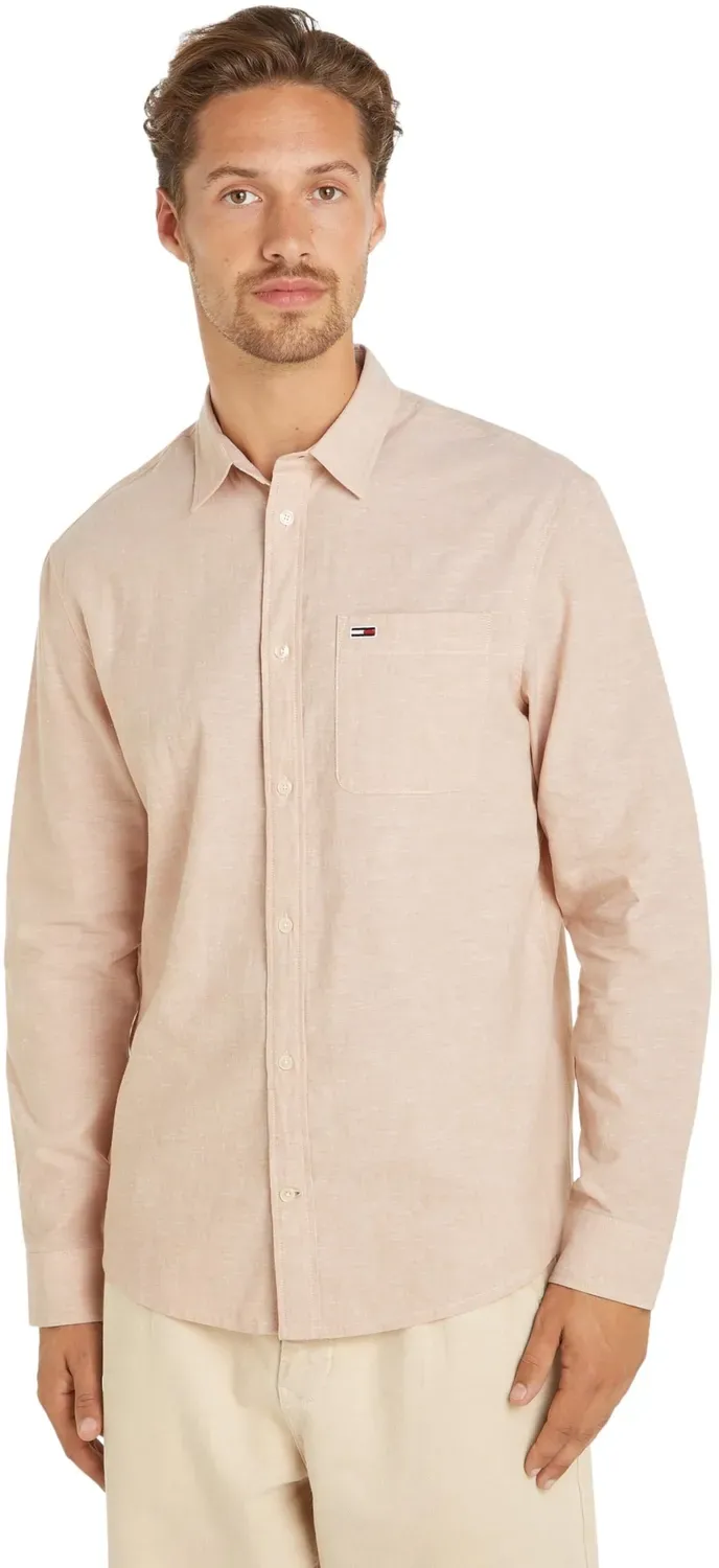 Tommy Jeans TJM Reg Linen Blend Shirt Herren Hemd XL