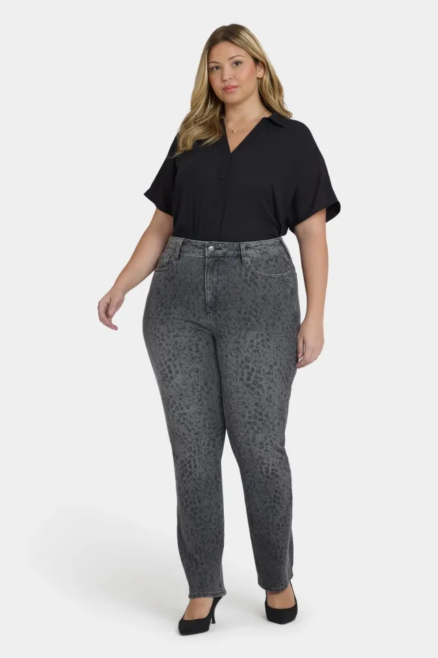NYDJ Marilyn Plus Jeans Grey Daniela Ditsy gemustert