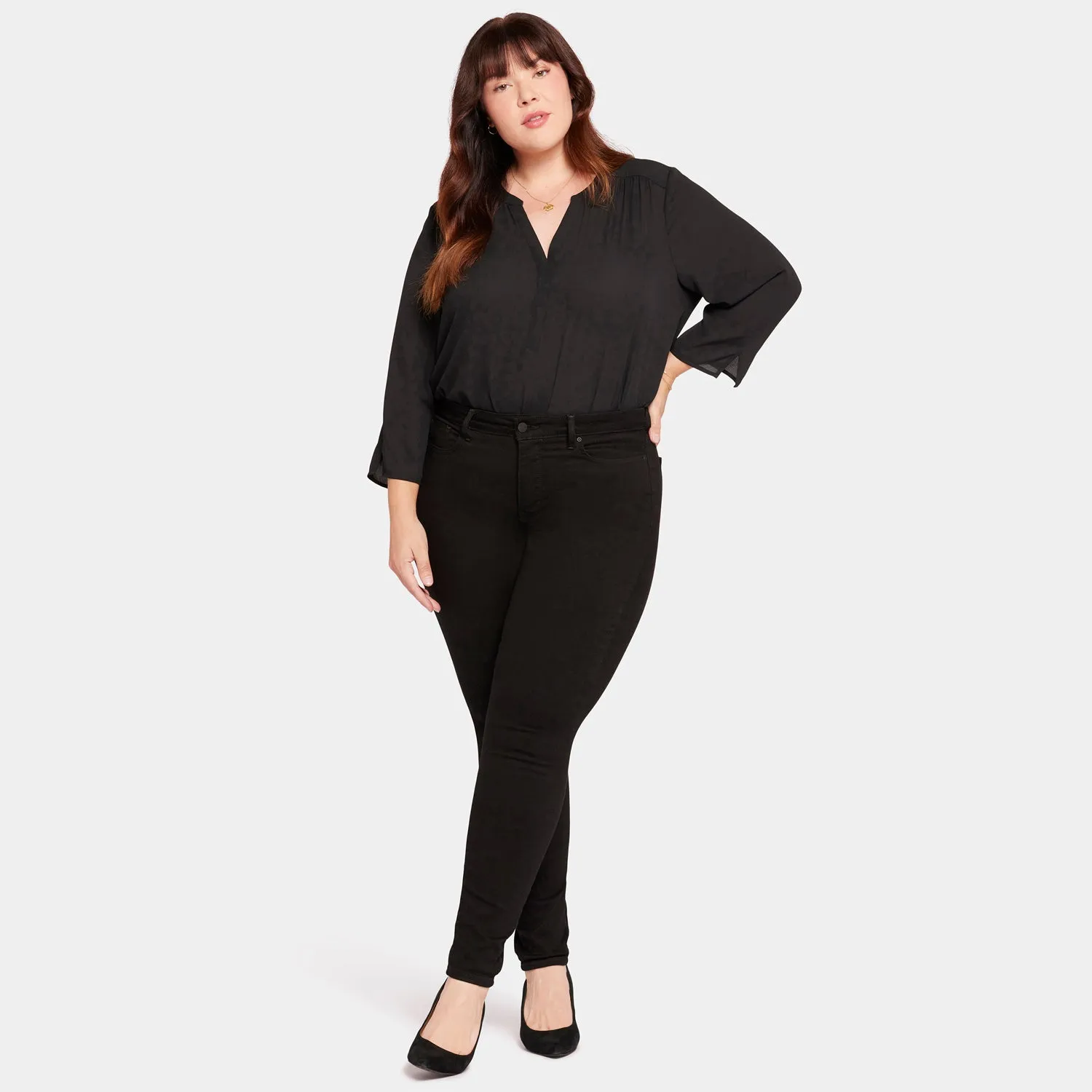 NYDJ Ami Skinny Jeans Plus Size Schwarz formend
