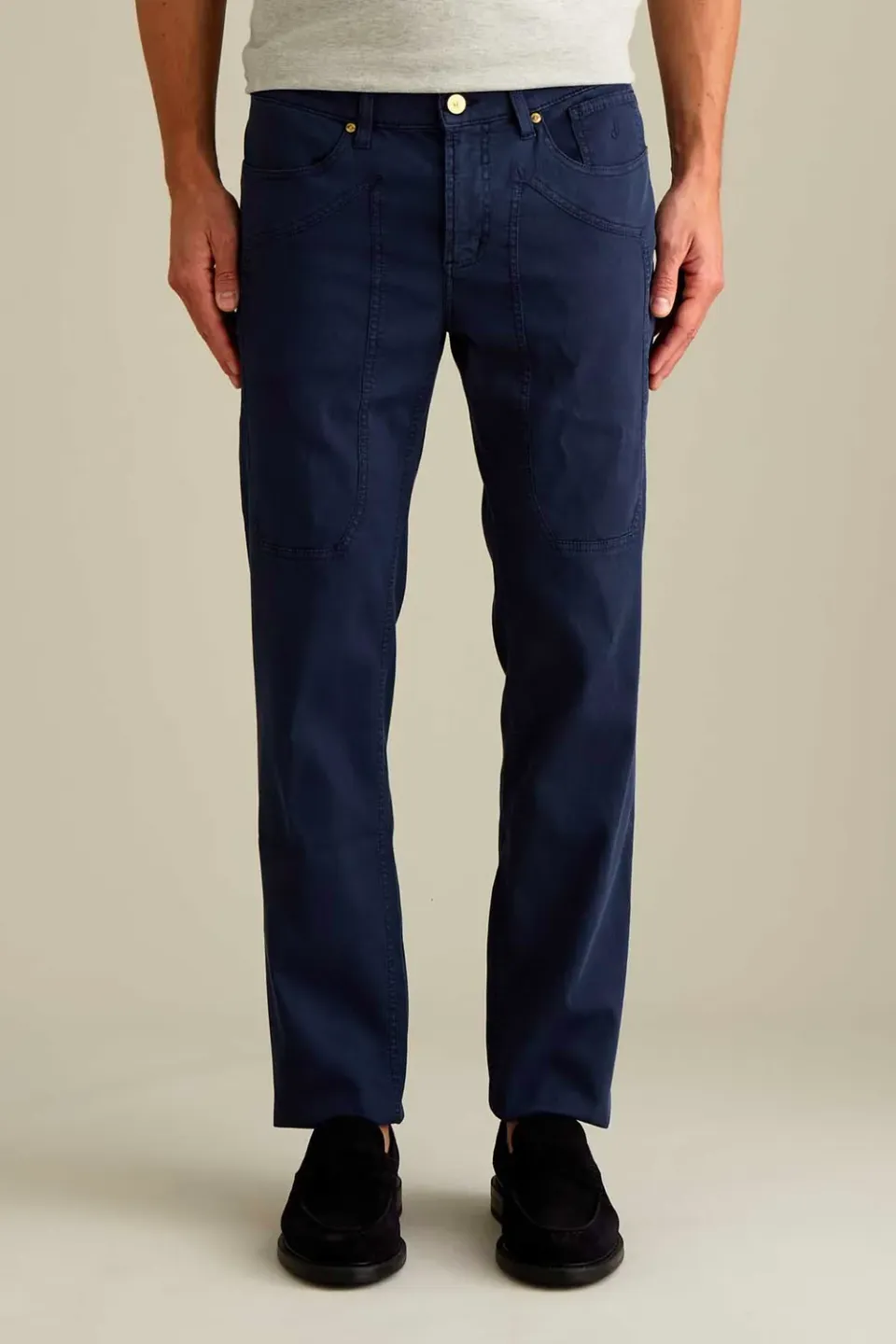 Jeckerson John Hose Slim Fit dunkelblau Piquet-Tencel