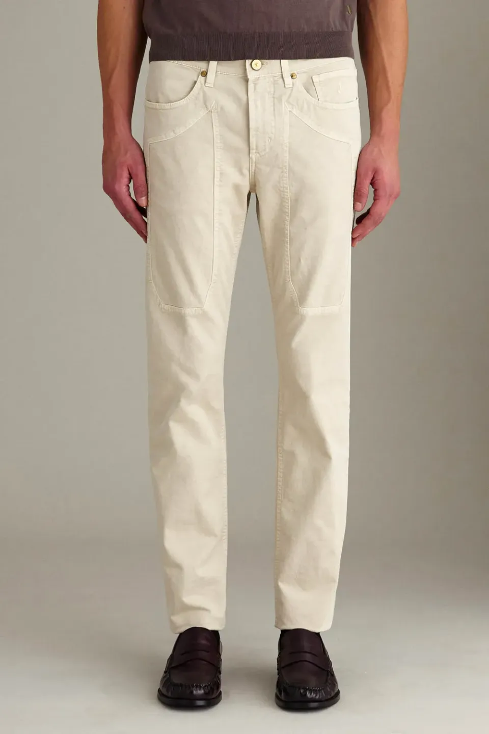 Jeckerson John Hose milchweiß Slim Fit Gabardine