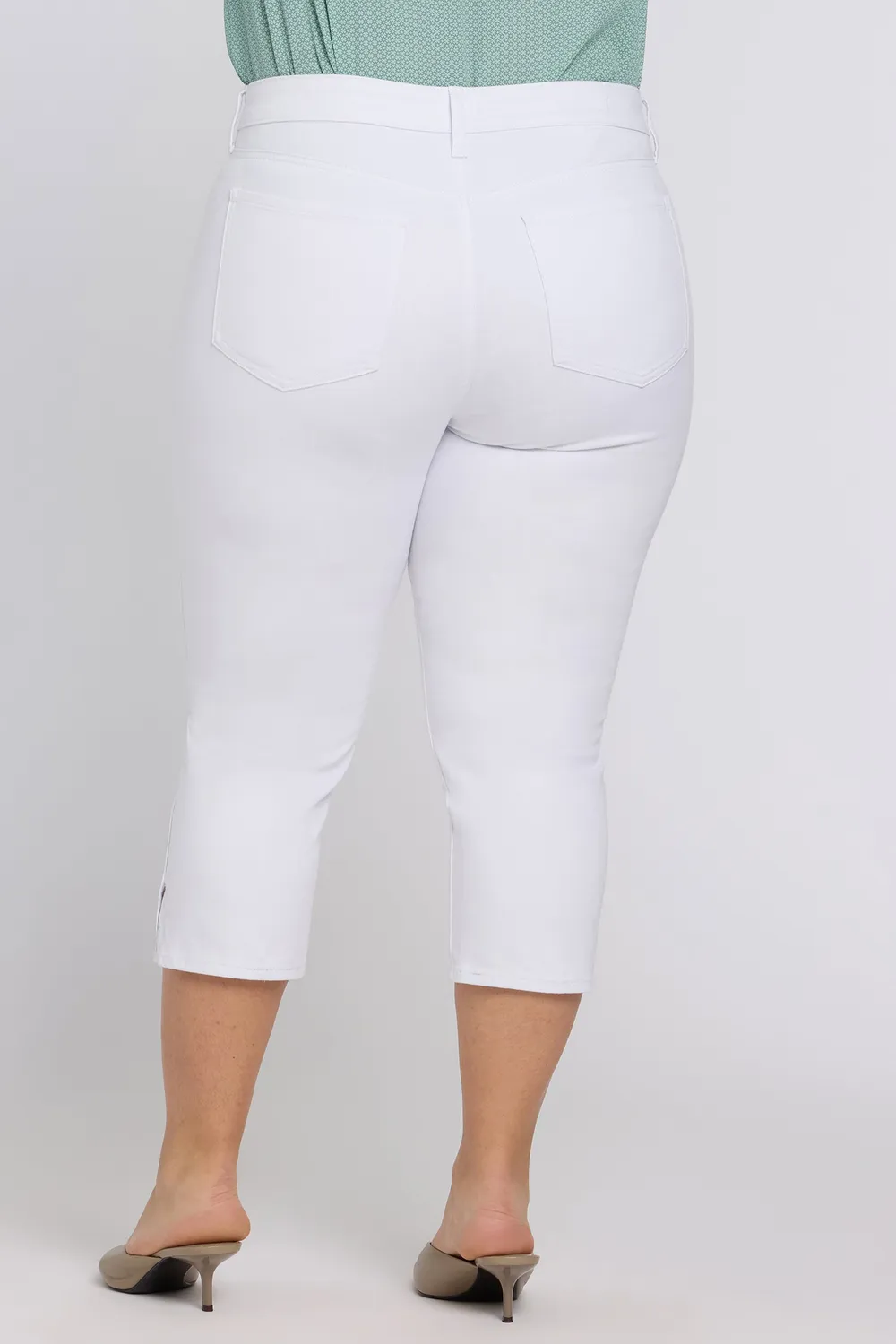 NYDJ Chloe Capri Plus Size Jeans Optic White Kühl-Denim