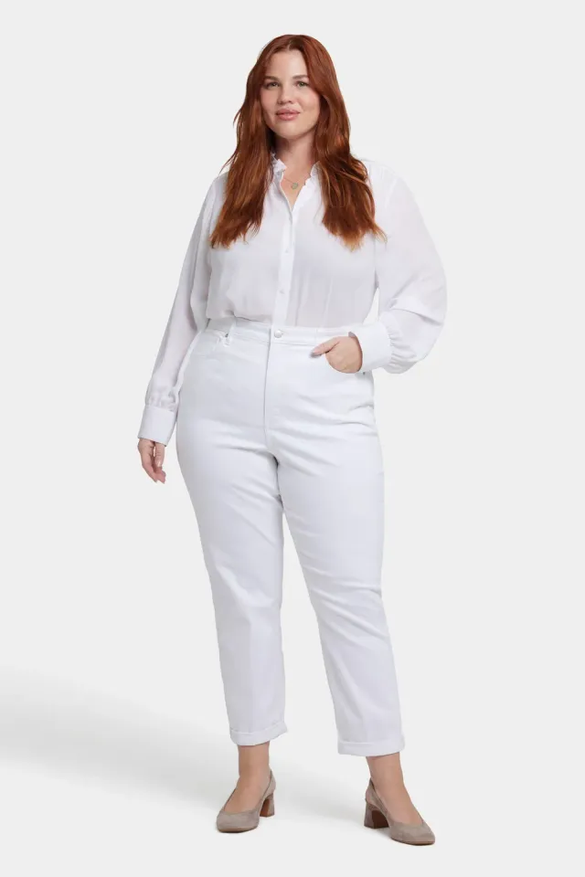 NYDJ Margot Girlfriend Jeans Plus Optic White weiß