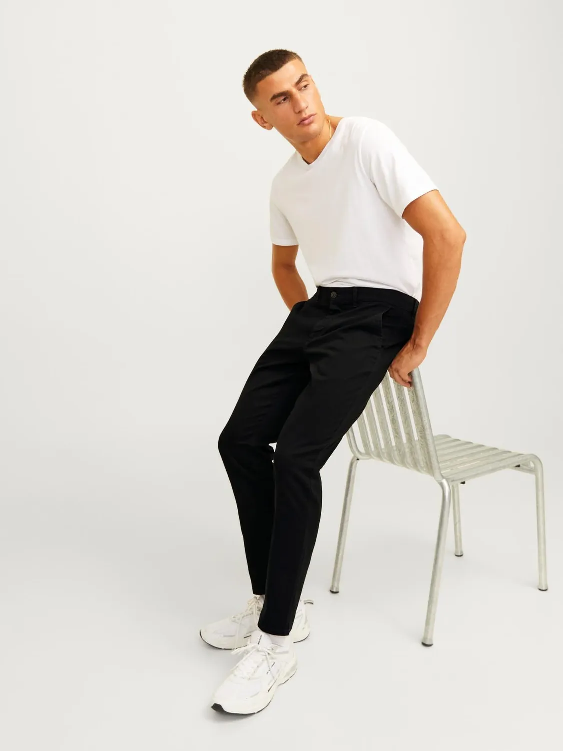 JJ Rebel Jrebmichael Slim Sharp Chino Schwarz 28/30