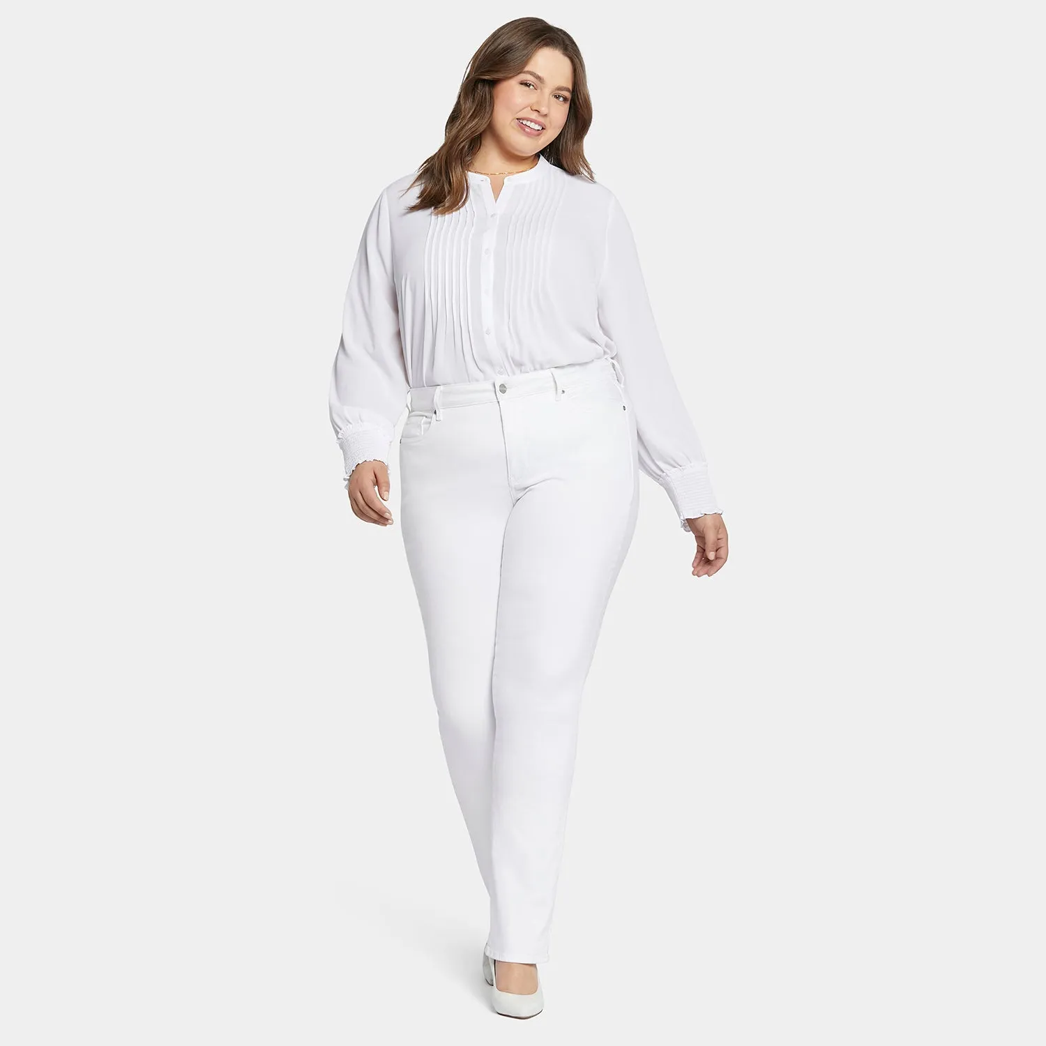 NYDJ Marilyn Straight Plus-Size Jeans Optic White weiß