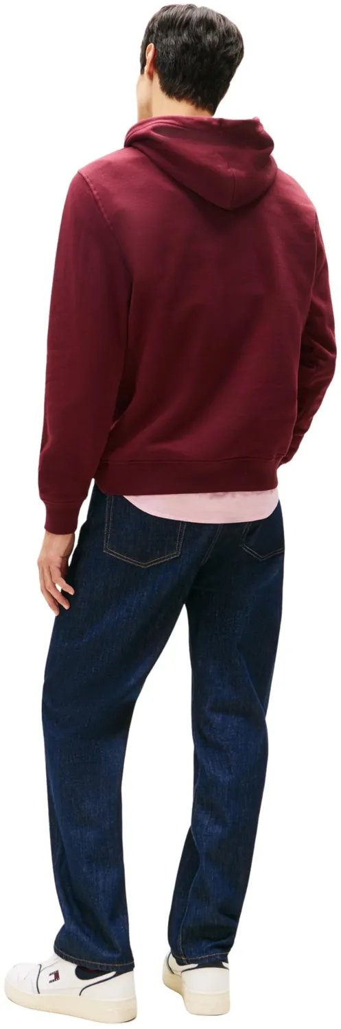 Tommy Jeans Linear Logo Hoodie Herren Kapuzenpullover Schwarz Baumwolle
