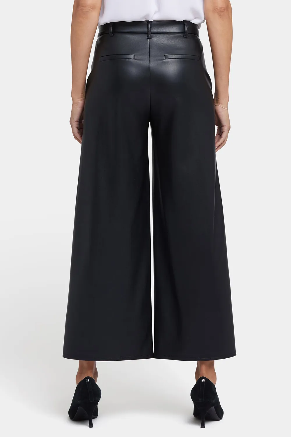 NYDJ Morgan Trouser Hose Schwarz veganes Leder