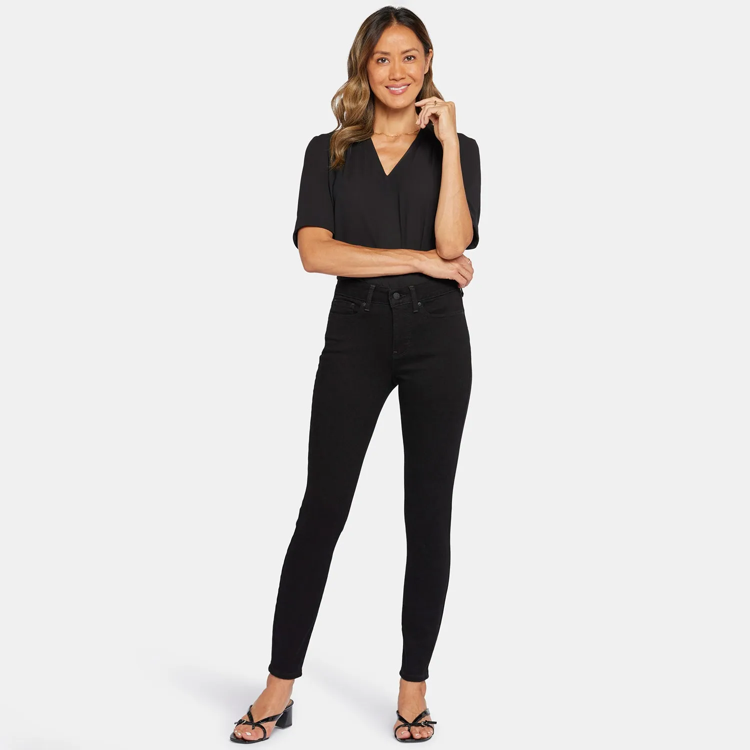 NYDJ Ami Skinny Petite Jeans Schwarz figurformend