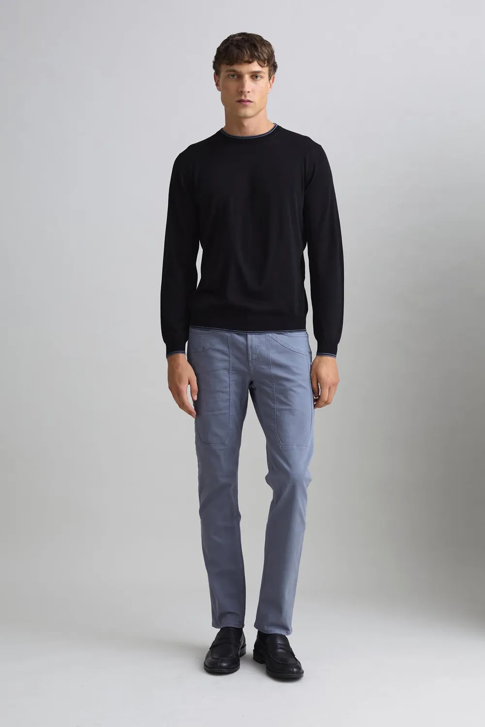 Jeckerson Girocollo Pullover Schwarz Wolle