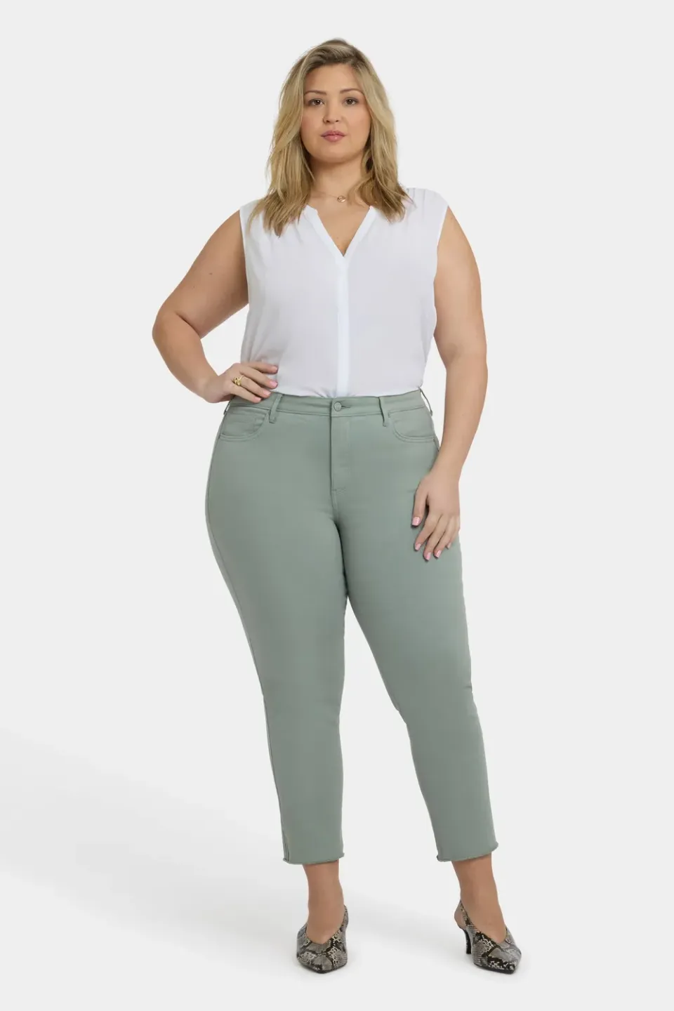 NYDJ Sheri Slim Plus Ankle Jeans Mistletoe Grün