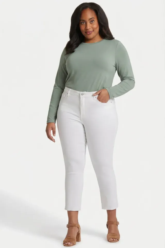 NYDJ Sheri Slim Ankle Jeans Optic White Plus Size