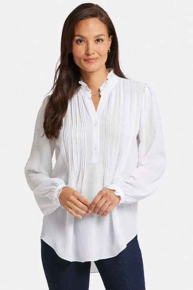 NYDJ Pleated Front Tunika Optik Weiß