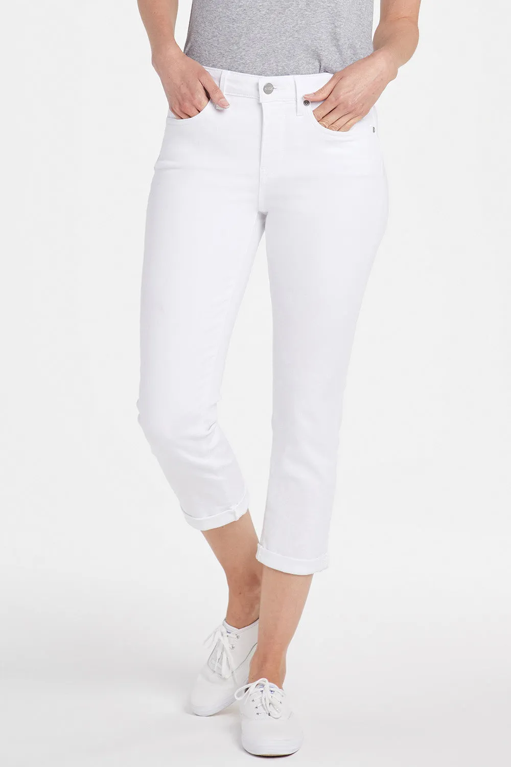NYDJ Chloe Skinny Capri Jeans Optic White figurformend