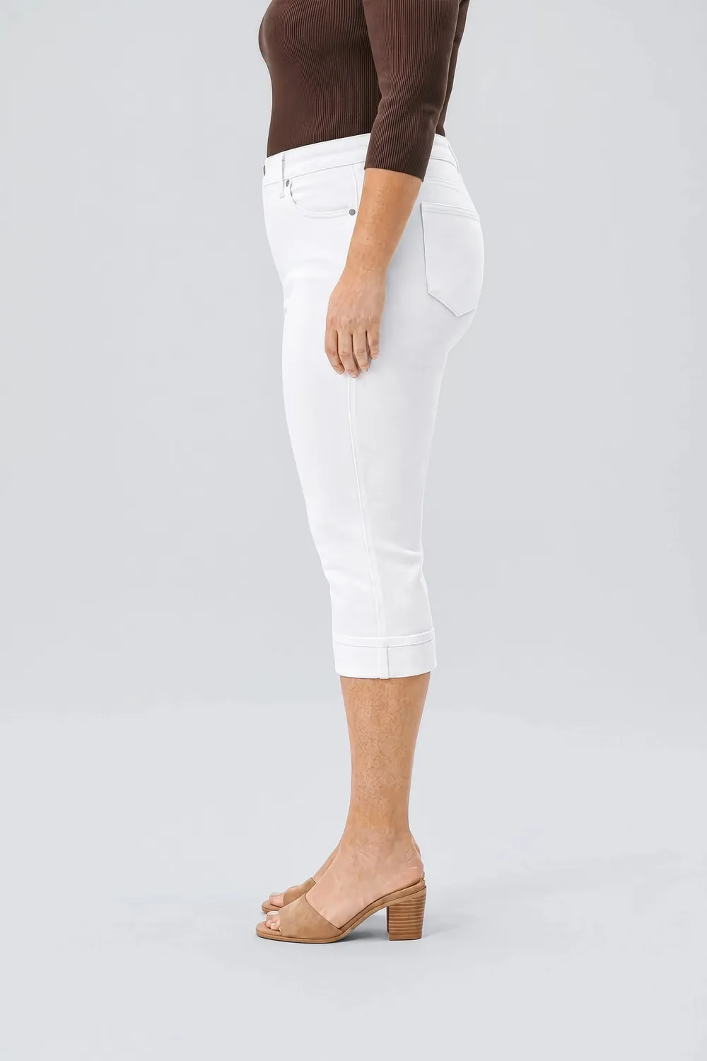 NYDJ Marilyn Straight Crop Jeans Plus Optic White kurz